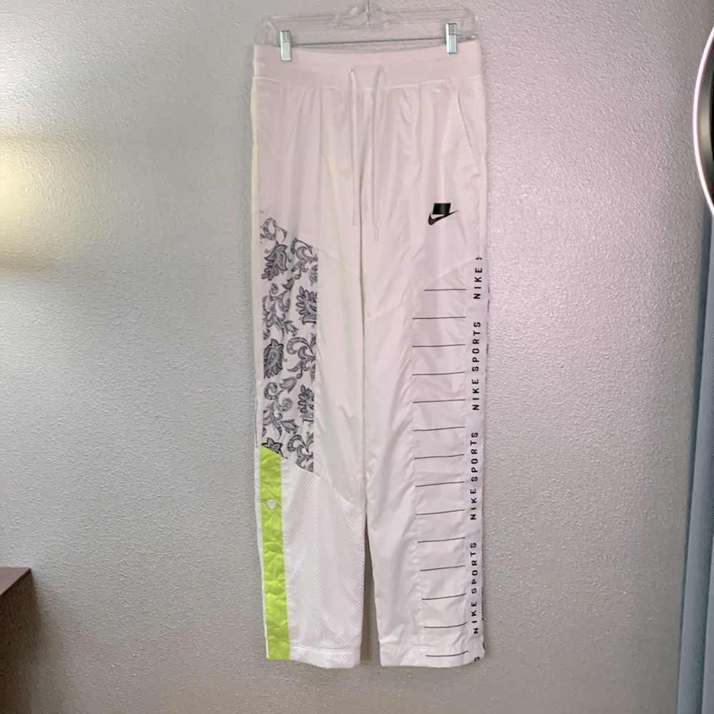 NIKE Sports World mix media track pants mesh lined elastic waist women’s sz S